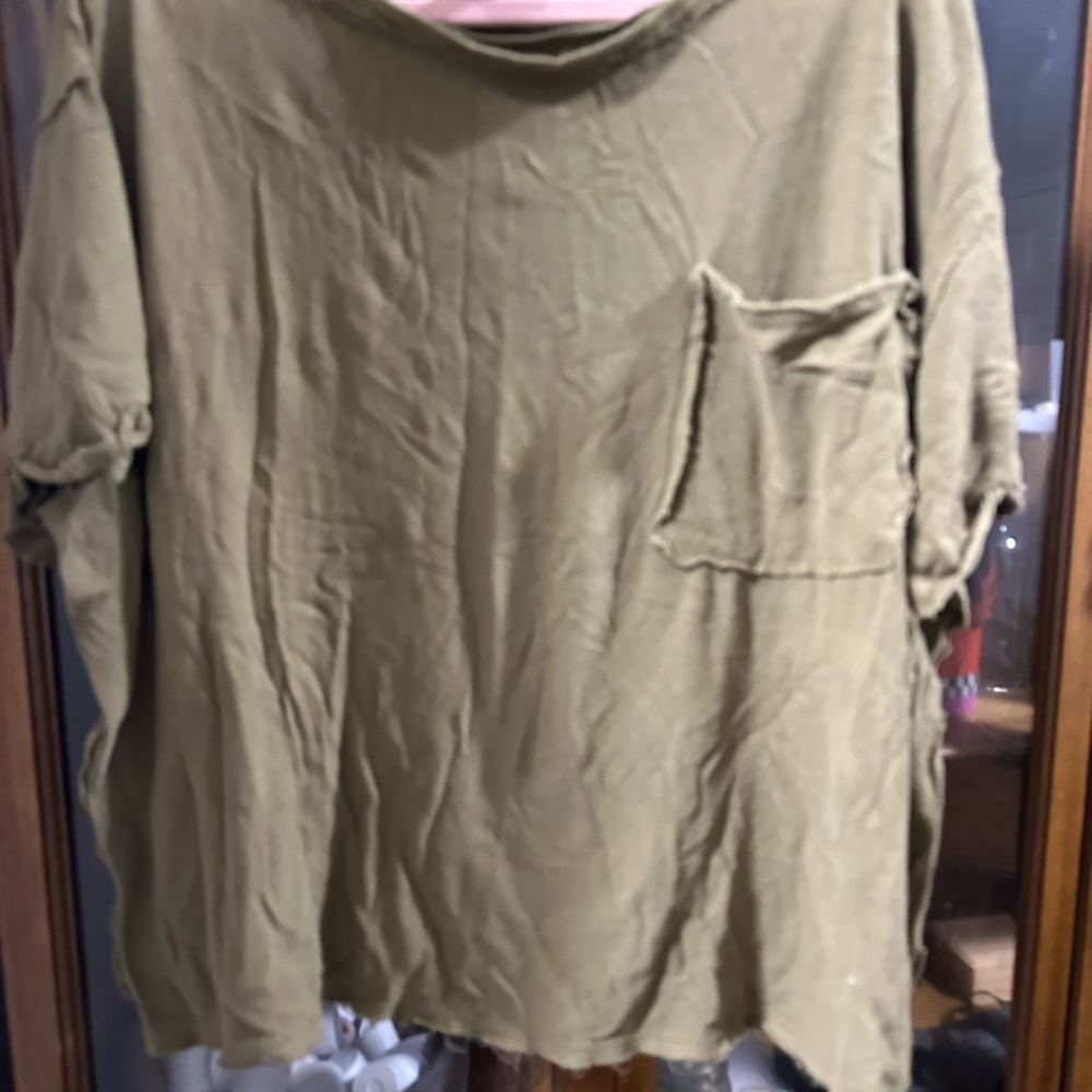 Free People Olive Green Top
